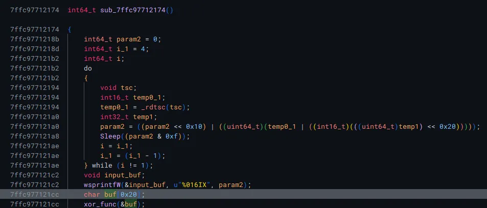  Call to decryption routine